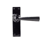 This is an image showing From The Anvil - Black Straight Lever Latch Set available from trade door handles, quick delivery and discounted prices