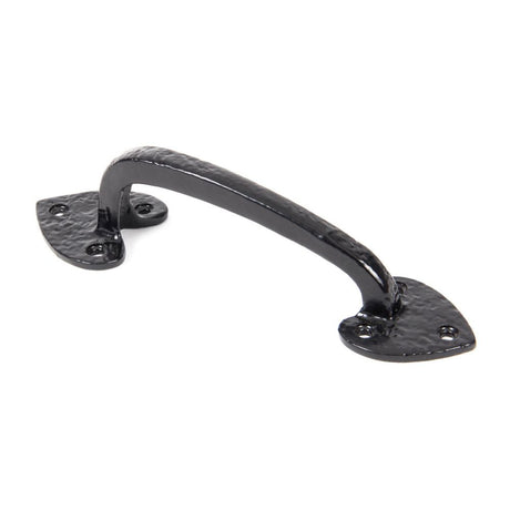 This is an image showing From The Anvil - Black Cast 8" Gothic Pull Handle available from trade door handles, quick delivery and discounted prices