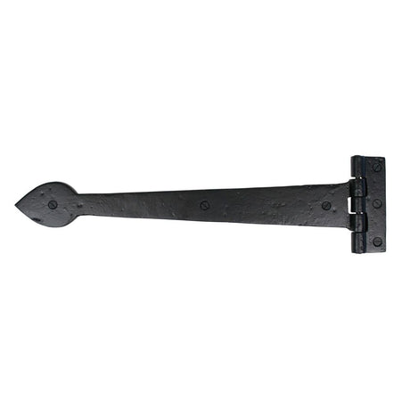 This is an image showing From The Anvil - Black Smooth 16" Cast T Hinge (pair) available from trade door handles, quick delivery and discounted prices