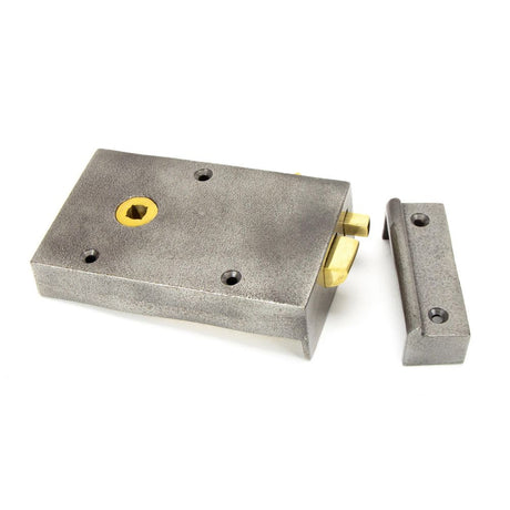 This is an image showing From The Anvil - Iron Left Hand Bathroom Latch available from trade door handles, quick delivery and discounted prices