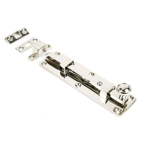 This is an image showing From The Anvil - Polished Nickel 6" Universal Bolt available from trade door handles, quick delivery and discounted prices