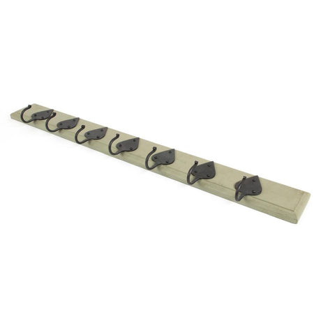 This is an image showing From The Anvil - Olive Green Cottage Coat Rack available from trade door handles, quick delivery and discounted prices