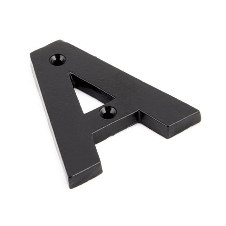 This is an image showing From The Anvil - Black Letter A available from trade door handles, quick delivery and discounted prices