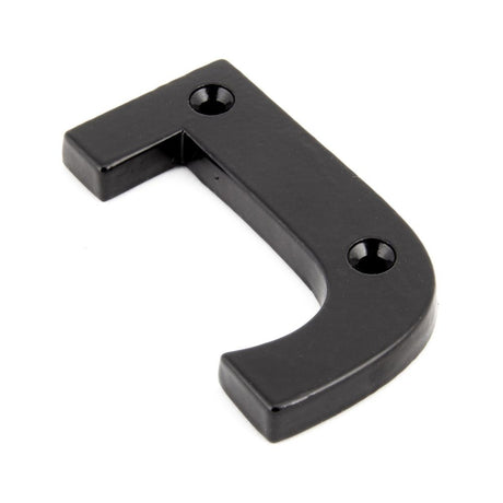 This is an image showing From The Anvil - Black Letter J available from trade door handles, quick delivery and discounted prices