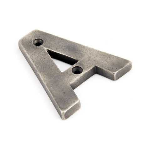 This is an image showing From The Anvil - Antique Pewter Letter A available from trade door handles, quick delivery and discounted prices