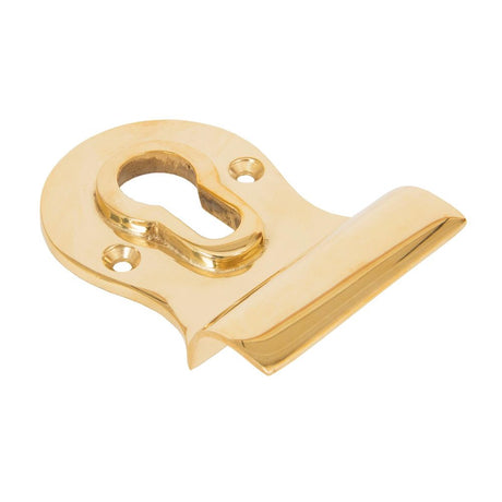 This is an image showing From The Anvil - Polished Brass Euro Door Pull available from trade door handles, quick delivery and discounted prices