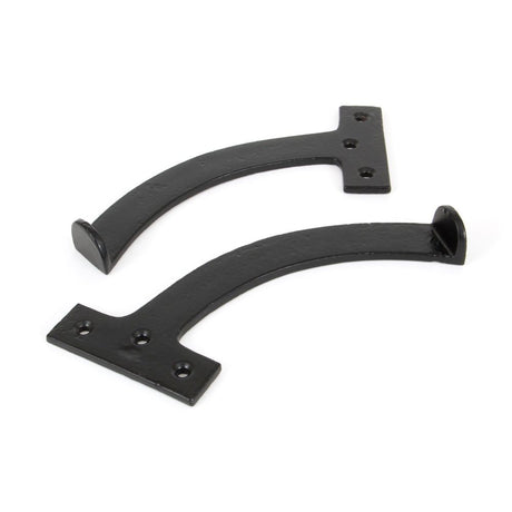 This is an image showing From The Anvil - Black 7" Quadrant Stay (Pair) available from trade door handles, quick delivery and discounted prices