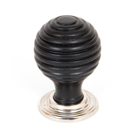 This is an image showing From The Anvil - Ebony and PN Beehive Cabinet Knob 35mm available from trade door handles, quick delivery and discounted prices