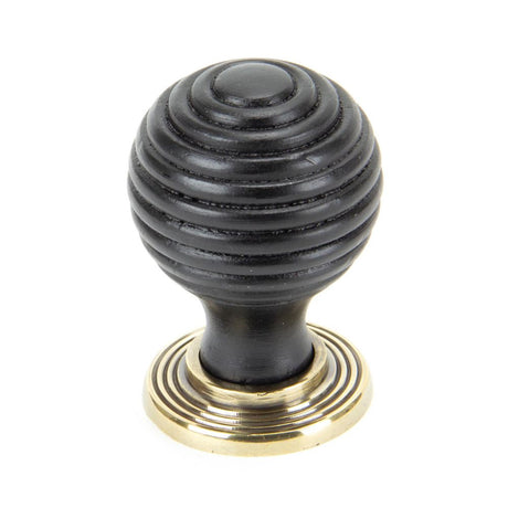 This is an image showing From The Anvil - Ebony and AB Beehive Cabinet Knob 35mm available from trade door handles, quick delivery and discounted prices