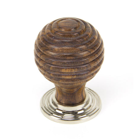 This is an image showing From The Anvil - Rosewood and PN Beehive Cabinet Knob 35mm available from trade door handles, quick delivery and discounted prices