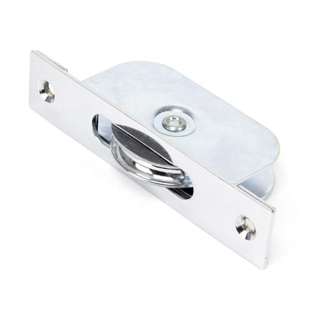 This is an image showing From The Anvil - Polished Chrome Square Ended Sash Pulley 75kg available from trade door handles, quick delivery and discounted prices