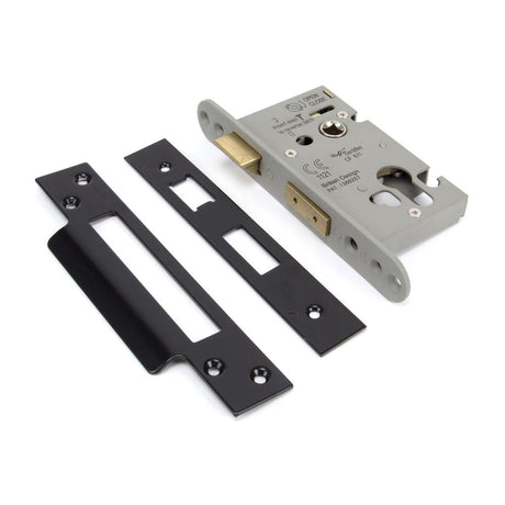 This is an image showing From The Anvil - Black 2?" Euro Profile Sash Lock available from trade door handles, quick delivery and discounted prices