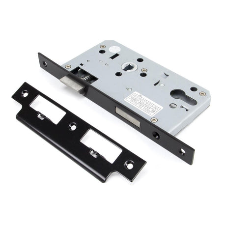 This is an image showing From The Anvil - Black 60mm Backset 72mm Centre - Euro Sashlock available from trade door handles, quick delivery and discounted prices