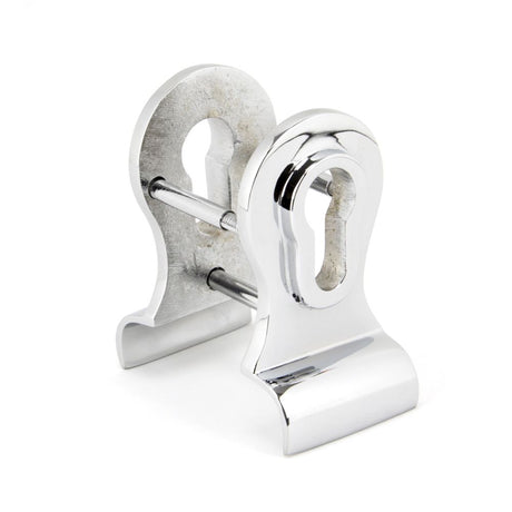 This is an image showing From The Anvil - Polished Chrome 50mm Euro Door Pull (Back to Back fixings) available from trade door handles, quick delivery and discounted prices