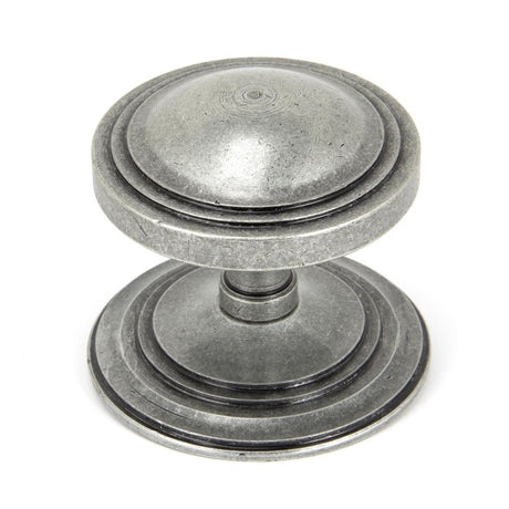 This is an image showing From The Anvil - Pewter Art Deco Centre Door Knob available from trade door handles, quick delivery and discounted prices