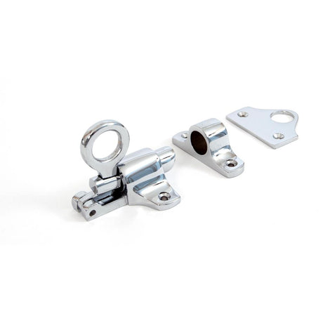 This is an image showing From The Anvil - Polished Chrome Fanlight Catch + Two Keeps available from trade door handles, quick delivery and discounted prices