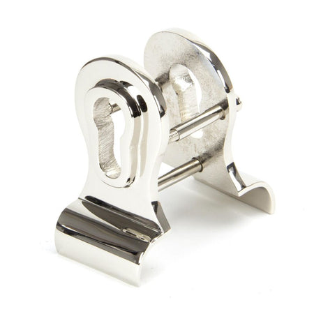This is an image showing From The Anvil - Polished Nickel 50mm Euro Door Pull (Back to Back fixings) available from trade door handles, quick delivery and discounted prices