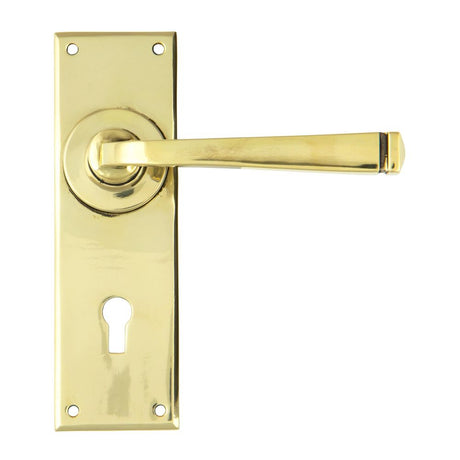 This is an image showing From The Anvil - Aged Brass Avon Lever Lock Set available from trade door handles, quick delivery and discounted prices