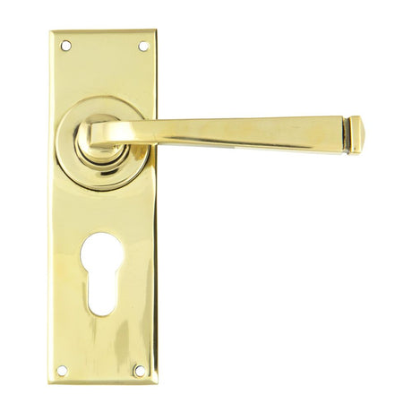 This is an image showing From The Anvil - Aged Brass Avon Lever Euro Lock Set available from trade door handles, quick delivery and discounted prices