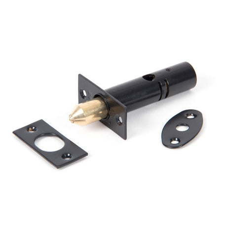 This is an image showing From The Anvil - Black Security Door Bolt available from trade door handles, quick delivery and discounted prices