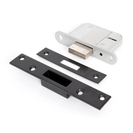 This is an image showing From The Anvil - Black 2.5" BS 5 Lever Deadlock KA available from trade door handles, quick delivery and discounted prices