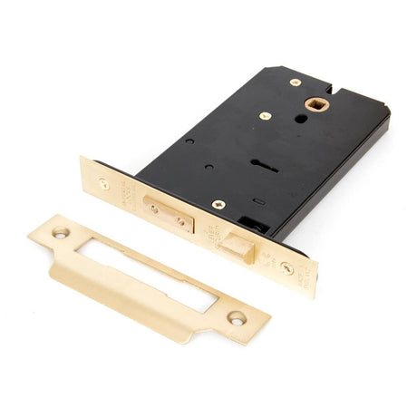 This is an image showing From The Anvil - Polished Brass 6" Horizontal 5 Lever Sash Lock available from trade door handles, quick delivery and discounted prices