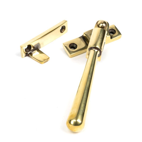 This is an image showing From The Anvil - Aged Brass Night-Vent Locking Newbury Fastener available from trade door handles, quick delivery and discounted prices