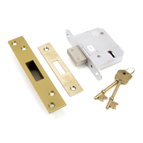 This is an image showing From The Anvil - PVD 2.5" 5 Lever BS Deadlock available from trade door handles, quick delivery and discounted prices