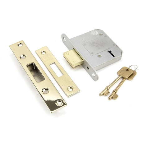 This is an image showing From The Anvil - PVD 3" 5 Lever BS Deadlock available from trade door handles, quick delivery and discounted prices