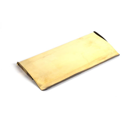 This is an image showing From The Anvil - Aged Brass Small Letter Plate Cover available from trade door handles, quick delivery and discounted prices