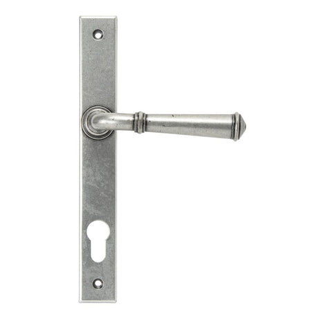 This is an image showing From The Anvil - Pewter Regency Slimline Lever Espag. Lock Set available from trade door handles, quick delivery and discounted prices