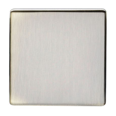 This is an image showing Eurolite Concealed 3mm Single Blank Plate - Antique Brass (With Black Trim) ab1bb available to order from trade door handles, quick delivery and discounted prices.