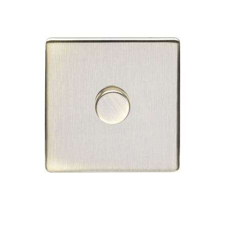 This is an image showing Eurolite Concealed 3mm 1 Gang Dimmer - Antique Brass (With Black Trim) ab1dled available to order from trade door handles, quick delivery and discounted prices.