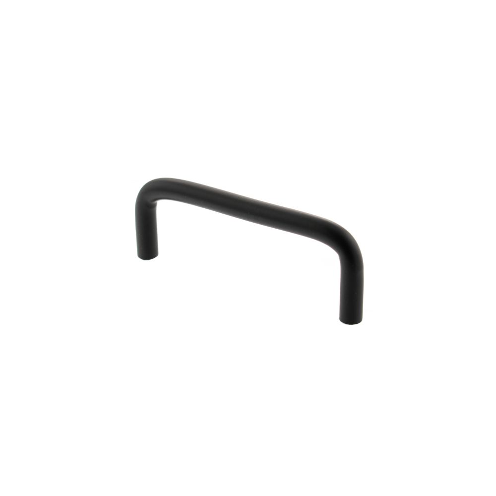 This is an image of Atlantic D Cabinet Pull Handle 100mm x 9mm - Matt Black available to order from Trade Door Handles.