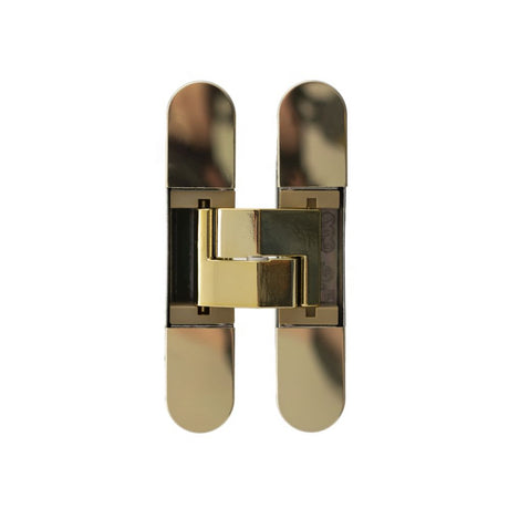 This is an image of AGB Eclipse Fire Rated Adjustable Concealed Hinge - Polished Brass available to order from Trade Door Handles.