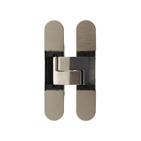 This is an image of AGB Eclipse Fire Rated Adjustable Concealed Hinge - Satin Nickel available to order from Trade Door Handles.