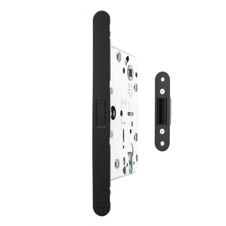 This is an image of AGB Revolution XT Magnetic Euro Profile Sashlock 60mm backset - Matt Black available to order from Trade Door Handles.