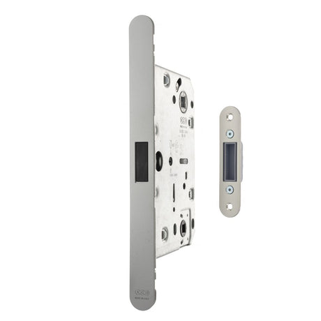 This is an image of AGB Revolution XT Magnetic Bathroom Lock 60mm backset - Satin Chrome available to order from Trade Door Handles.