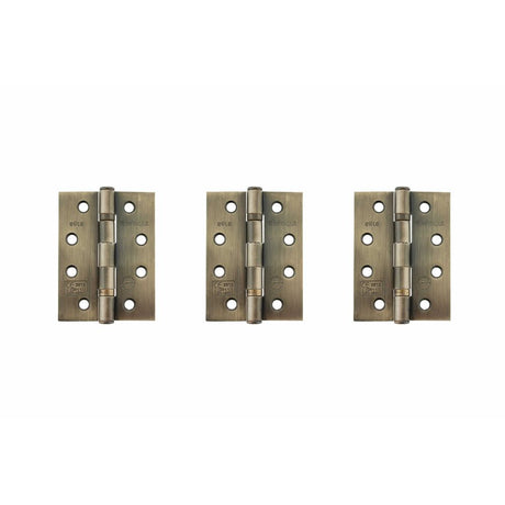 This is an image of Atlantic Ball Bearing Hinges Grade 11 Fire Rated 4" x 3" x 2.5mm set of 3 - Anti available to order from Trade Door Handles