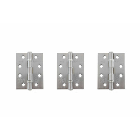This is an image of Atlantic Ball Bearing Hinges Grade 11 Fire Rated 4" x 3" x 2.5mm set of 3 - Sati available to order from Trade Door Handles