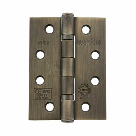 This is an image of Atlantic Ball Bearing Hinges Grade 11 Fire Rated 4" x 3" x 2.5mm - Urban Bronze available to order from Trade Door Handles.