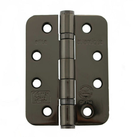 This is an image of Atlantic Radius Corner Ball Bearing Hinges 4" X 3" X 3mm - Black Nickel available to order from Trade Door Handles.