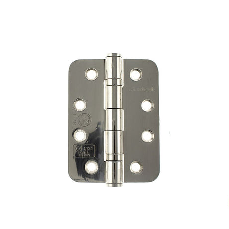 This is an image of Atlantic Radius Corner Ball Bearing Hinges 4" X 3" X 3mm - Polished Stainless St available to order from Trade Door Handles.