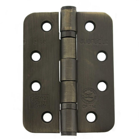 This is an image of Atlantic Radius Corner Ball Bearing Hinges 4" X 3" X 3mm - Urban Bronze available to order from Trade Door Handles.