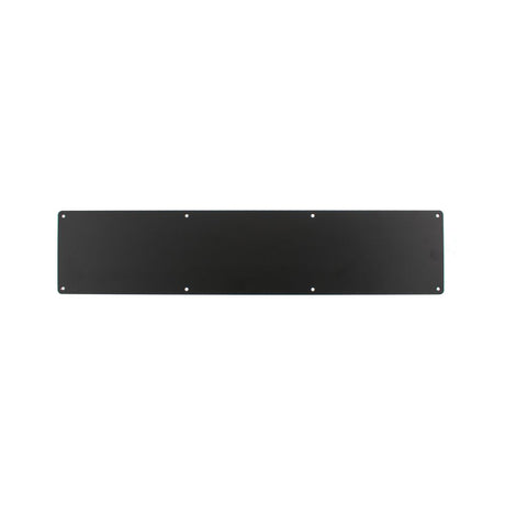 This is an image of Atlantic Kick Plate Pre drilled with screws 780mm x 150mm - Matt Black available to order from Trade Door Handles.