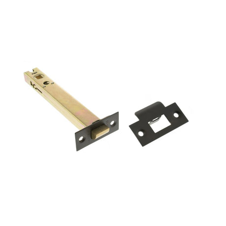 This is an image of Atlantic Heavy Duty Bolt Through Tubular Latch 6" - Urban Dark Bronze available to order from Trade Door Handles.