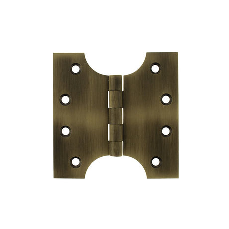 This is an image of Atlantic (Solid Brass) Parliament Hinges 4" x 2" x 4mm - Matt Antique Brass available to order from Trade Door Handles.