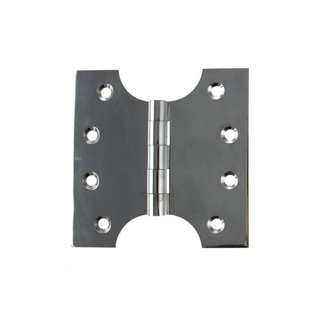 This is an image of Atlantic (Solid Brass) Parliament Hinges 4" x 2" x 4mm - Polished Chrome available to order from Trade Door Handles.