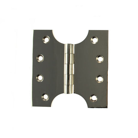 This is an image of Atlantic (Solid Brass) Parliament Hinges 4" x 2" x 4mm - Polished Nickel available to order from Trade Door Handles.