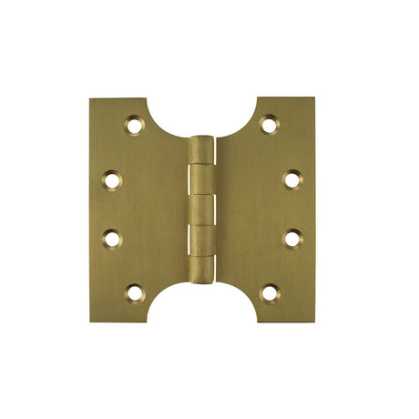 This is an image of Atlantic (Solid Brass) Parliament Hinges 4" x 2" x 4mm - Satin Brass available to order from Trade Door Handles.